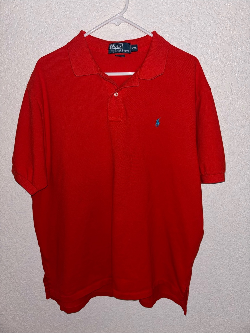 Pre-Loved Polo by Ralph Lauren Red/Orange Short-Sleeve Polo with Blue logo